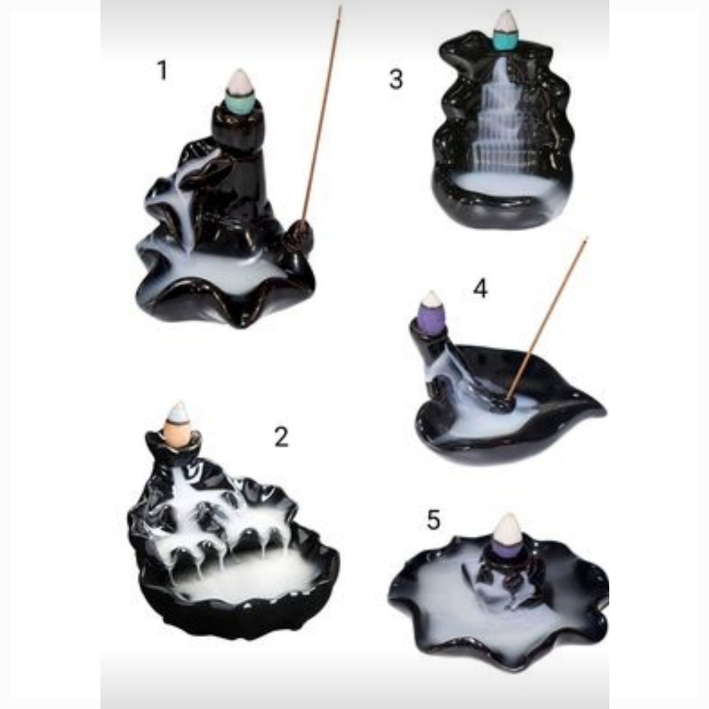 Inscents Fountain Ceramic Incense Holder Cone Burner